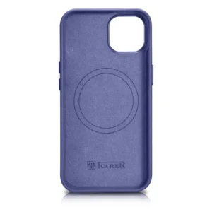 iCarer Leather Genuine Leather Apple iPhone 14 Plus Light dėklas telefonui violetinės spalvos (MagSafe Compatible) - Image 3