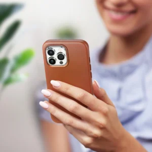 Dux Ducis Naples Apple iPhone 14 Pro magnetic leather MagSafe dėklas telefonui rudos spalvos - Image 6