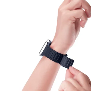 Dux Ducis apyrankė (Armor Version) Apple Watch SE strap, 9, 8, 7, 6, 5, 4, 3, 2, 1 (41, 40, 38 mm) silikoninis magnetic mėlynos spalvos - Image 4