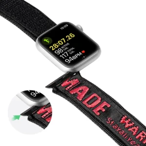 Dux Ducis apyrankė (Outdoor Version) Apple Watch Ultra apyrankė, SE, 9, 8, 7, 6, 5, 4, 3, 2, 1 (49, 45, 44, 42 mm) Nylon juodos ir raudonos spalvos - Image 9