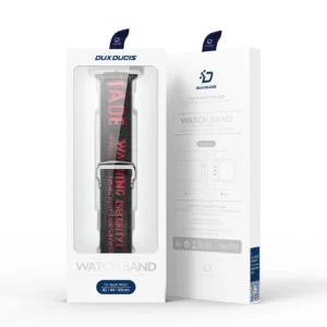 Dux Ducis apyrankė (Outdoor Version) Apple Watch Ultra apyrankė, SE, 9, 8, 7, 6, 5, 4, 3, 2, 1 (49, 45, 44, 42 mm) Nylon juodos ir raudonos spalvos - Image 5