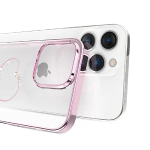 Silicone with Swarovski crystals Kingxbar Wish Series iPhone 14 Plus - dėklas telefonui rožinės spalvos - Image 5