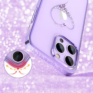 Silicone with Swarovski crystals Kingxbar Wish Series iPhone 14 Plus - purple - Image 3