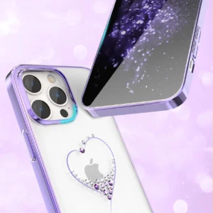 Silicone with Swarovski crystals Kingxbar Wish Series iPhone 14 Plus - purple - Image 6