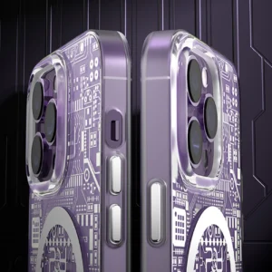 Kingxbar PQY Geek Series magnetic iPhone 14 Plus MagSafe dėklas telefonui sidabrinės spalvos - Image 9