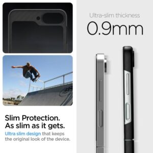 Samsung Galaxy Z Flip6 Spigen Airskin Aramid Black dėklas telefonui juodos spalvos - Image 9
