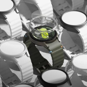 Dėklas + apsauginis stiklas Samsung Galaxy Watch 7 (44 mm) Ringke Slim Titanium juodos spalvos - Image 7