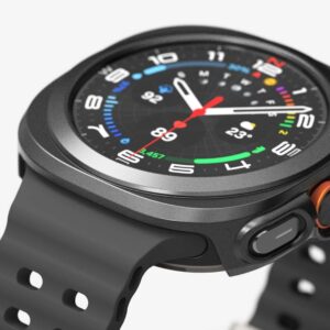 Dėklas + apsauginis stiklas Samsung Galaxy Watch Ultra (47mm) Ringke Slim Titanium juodos spalvos - Image 3