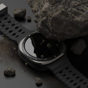 Dėklas + apsauginis stiklas Samsung Galaxy Watch Ultra (47mm) Ringke Slim Titanium juodos spalvos - Image 7