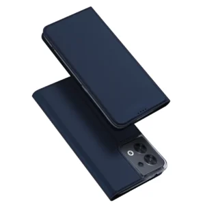 Dux Ducis Skin Pro Oppo Reno 8 atverčiamas card wallet su stoveliu dėklas telefonui mėlynos spalvos