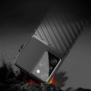 Thunder Samsung Galaxy S23 Ultra silikoninis armor dėklas telefonui juodos spalvos - Image 3