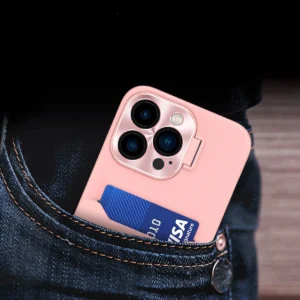 Leather Samsung Galaxy S23 Ultra Card Wallet Stand dėklas telefonui rožinės spalvos - Image 7