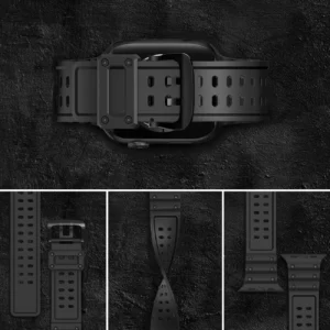 Apyrankė Triple Protection Apple Watch SE apyrankė, 9, 8, 7, 6, 5, 4, 3, 2, 1 (41, 40, 38 mm) juodos spalvos - Image 6