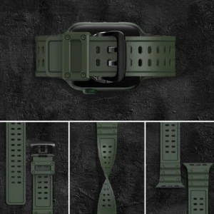 Apyrankė Triple Protection Apple Watch SE, 9, 8, 7, 6, 5, 4, 3, 2, 1 (41, 40, 38 mm) žalios spalvos - Image 4