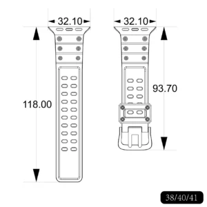 Apyrankė Triple Protection Apple Watch SE, 9, 8, 7, 6, 5, 4, 3, 2, 1 (41, 40, 38 mm) skaidri - Image 8