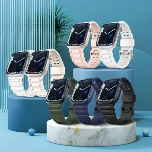 Apyrankė Triple Protection Apple Watch SE, 9, 8, 7, 6, 5, 4, 3, 2, 1 (41, 40, 38 mm) skaidri - Image 9