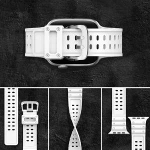 Apyrankė Triple Protection Apple Watch Ultra, SE, 9, 8, 7, 6, 5, 4, 3, 2, 1 (49, 45, 44, 42 mm) baltos spalvos - Image 6