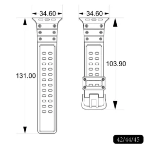 Apyrankė Triple Protection Apple Watch Ultra, SE, 9, 8, 7, 6, 5, 4, 3, 2, 1 (49, 45, 44, 42 mm) baltos spalvos - Image 8