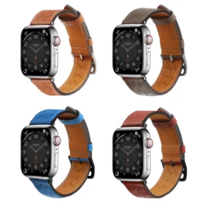 Apyrankė Leather Apple Watch SE, 9, 8, 7, 6, 5, 4, 3, 2, 1 (41, 40, 38 mm) raudonos spalvos - Image 6