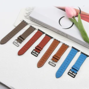 Apyrankė Leather Apple Watch SE, 9, 8, 7, 6, 5, 4, 3, 2, 1 (41, 40, 38 mm) raudonos spalvos - Image 7