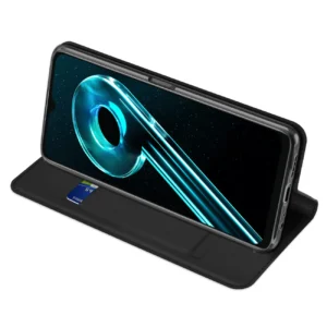 Dux Ducis Skin Pro For Realme 10 5G / Realme 9i 5G atverčiamas Card Wallet su stoveliu dėkals telefonui juodos spalvos - Image 6