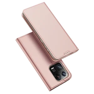 Dux Ducis Skin Pro Xiaomi 13 Pro atverčiamas Card Wallet su stoveliu dėklas telefonui rožinės spalvos