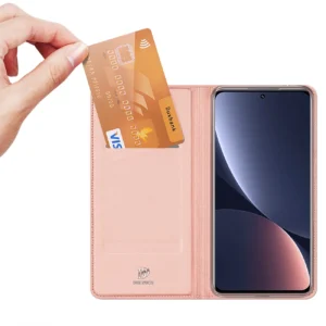 Dux Ducis Skin Pro Xiaomi 13 Pro atverčiamas Card Wallet su stoveliu dėklas telefonui rožinės spalvos - Image 2