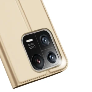 Dux Ducis Skin Pro Xiaomi 13 Pro atverčiamas Card Wallet Gold su stoveliu - Image 3