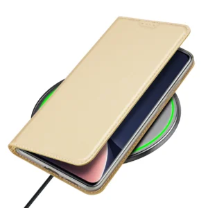 Dux Ducis Skin Pro Xiaomi 13 Pro atverčiamas Card Wallet Gold su stoveliu - Image 6