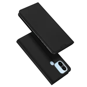 Dux Ducis Skin Pro Xiaomi Redmi A1+ atverčiamas Card Wallet su stoveliu dėklas telefonui juodos spalvos