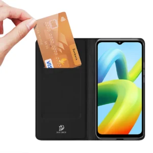 Dux Ducis Skin Pro Xiaomi Redmi A1+ atverčiamas Card Wallet su stoveliu dėklas telefonui juodos spalvos - Image 2