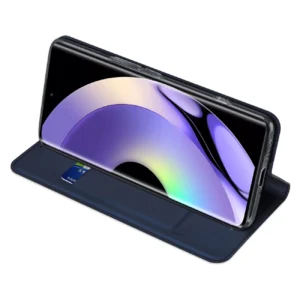 Dux Ducis Skin Pro Realme 10 Pro+ atverčiamas card wallet su stoveliu dėklas telefonui mėlynos spalvos - Image 6