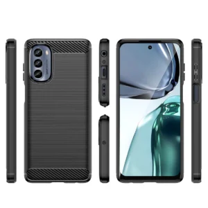 Carbon Motorola Moto G62 5G flexible silikoninis carbon dėklas telefonui juodos spalvos - Image 2