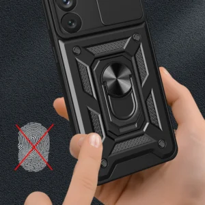 Hybrid Armor Camshield Samsung Galaxy S23 Plus armored camera dėklas telefonui raudonos spalvos - Image 5