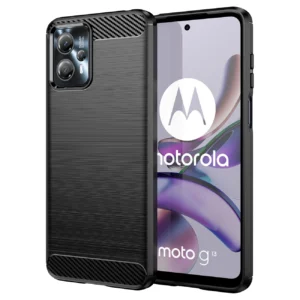 Carbon Motorola Moto G53 / G13 flexible silikoninis carbon dėklas telefonui juodos spalvos - Image 1