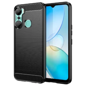 Carbon Infinix Hot 12 Pro flexible silikoninis carbon dėklas telefonui juodos spalvos
