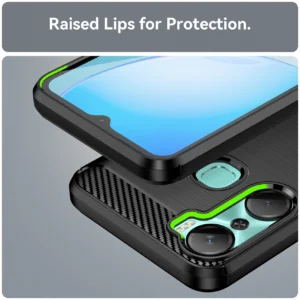 Carbon Infinix Hot 12 Pro flexible silikoninis carbon dėklas telefonui juodos spalvos - Image 6