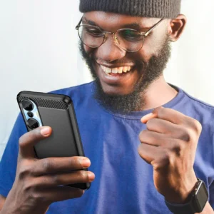 Carbon Infinix Hot 20S flexible silikoninis carbon dėklas telefonui juodos spalvos - Image 7