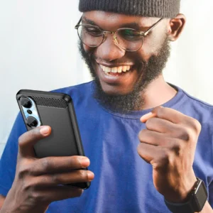 Carbon Infinix Hot 20 flexible silikoninis carbon dėklas telefonui juodos spalvos - Image 7