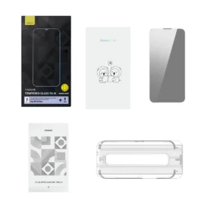 Baseus Privacy Apsauginis stiklas Apple iPhone 14 Pro Full Screen 0.4mm Privacy Filter Anti Spy + Mounting Kit - Image 8