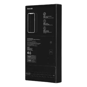Baseus Full Screen Apsauginis stiklas Apple iPhone 14 Pro with Speaker Cover 0.4mm + Mounting Kit - Image 5
