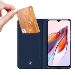Dux Ducis Skin Pro Xiaomi Redmi 11A / Poco C55 / Redmi 12C atverčiamas Card Wallet su stoveliu dėklas telefonui mėlynos spalvos - Image 2