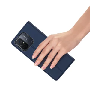 Dux Ducis Skin Pro Xiaomi Redmi 11A / Poco C55 / Redmi 12C atverčiamas Card Wallet su stoveliu dėklas telefonui mėlynos spalvos - Image 7