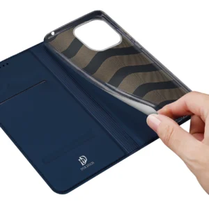 Dux Ducis Skin Pro Xiaomi Redmi 11A / Poco C55 / Redmi 12C atverčiamas Card Wallet su stoveliu dėklas telefonui mėlynos spalvos - Image 8