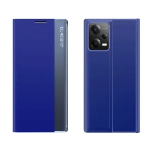 New Sleep Xiaomi Redmi Note 12 5G / Poco X5 5G atverčiamas su stoveliu dėklas telefonui mėlynos spalvos - Image 1