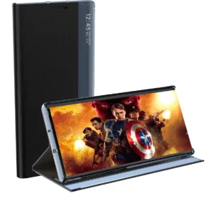 New Sleep Xiaomi Redmi 11A / Poco C55 / Redmi 12C atverčiamas su stoveliu dėklas telefonui juodos spalvos - Image 3