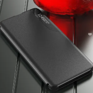 Eco Leather View Xiaomi Redmi Note 12 5G / Poco X5 5G atverčiamas su stoveliu dėklas telefonui juodos spalvos - Image 9