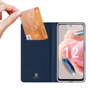 Dux Ducis Skin Pro Xiaomi Redmi Note 12 atverčiamas Card Wallet su stoveliu dėklas telefonui mėlynos spalvos - Image 2