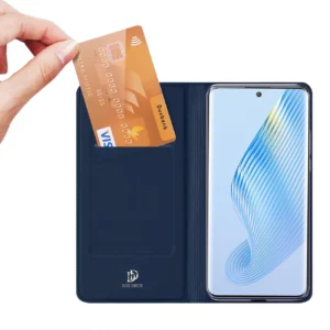 Dux Ducis Skin Pro Honor Magic5 atverčiamas Card Wallet su stoveliu dėklas telefonui mėlynos spalvos - Image 2