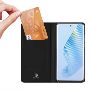 Dux Ducis Skin Pro Honor Magic5 atverčiamas card wallet su stoveliu dėklas telefonui juodos spalvos - Image 2